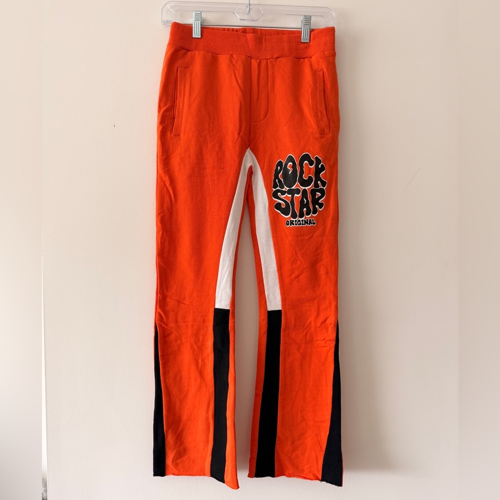 Rockstar Original Kids' Orange and Black Flared Joggers Size 12